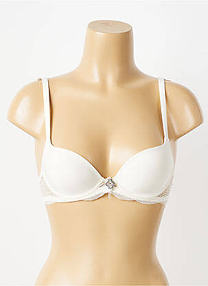 Sutien efect material satinat top sutien modelat bej LOU femeie
