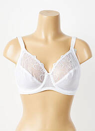 Sutien efect material satinat sutien cupe întregi cu decolteu înalt alb TRIUMPH femeie