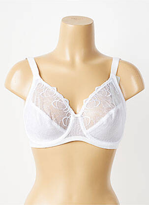 Sutien efect material satinat sutien cupe întregi cu decolteu înalt alb TRIUMPH femeie