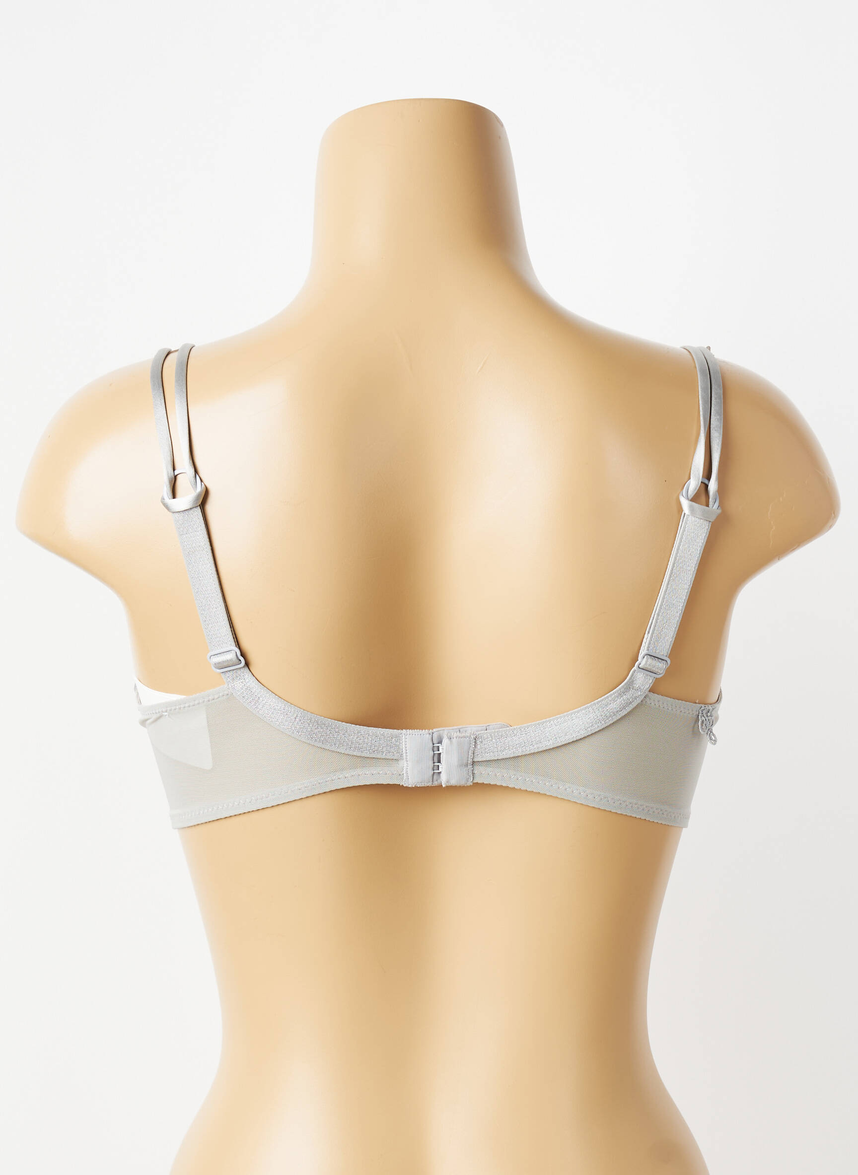 Sutien efect material satinat top sutien push-up gri SECRET D'EVA femeie
