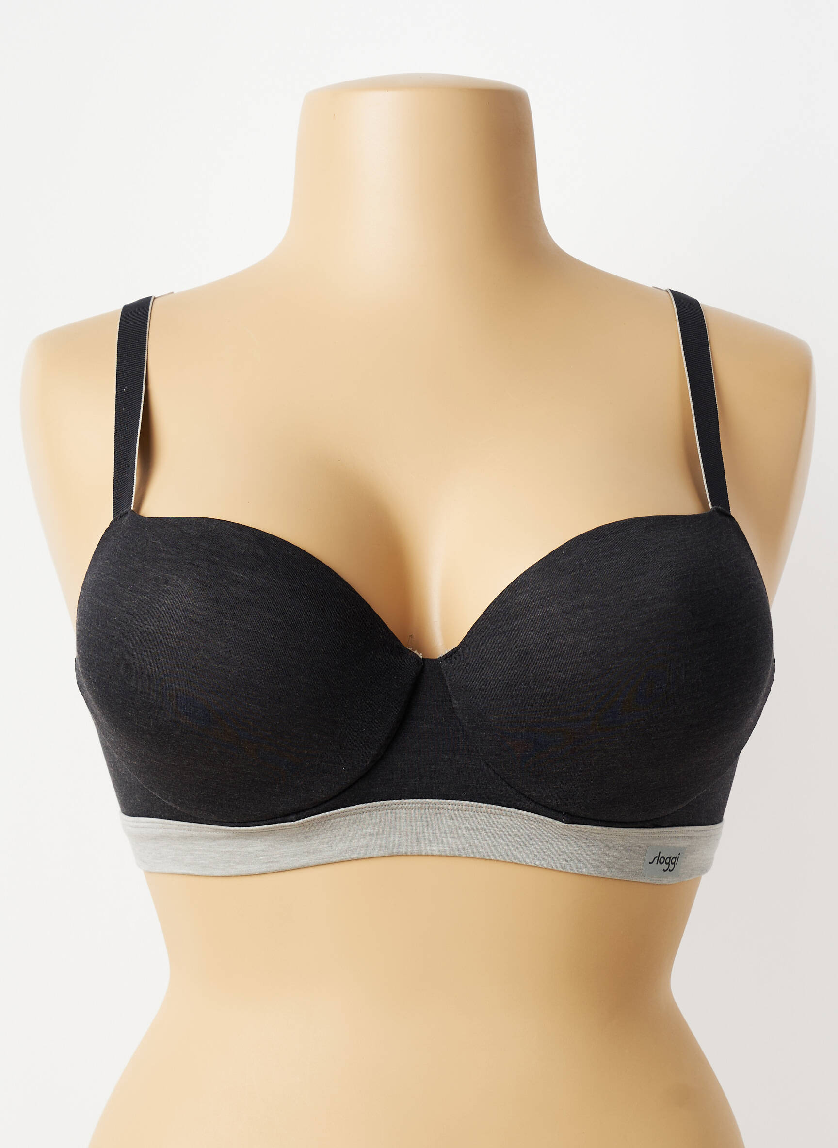 Sutien efect material satinat top sutien modelat gri SLOGGI femeie