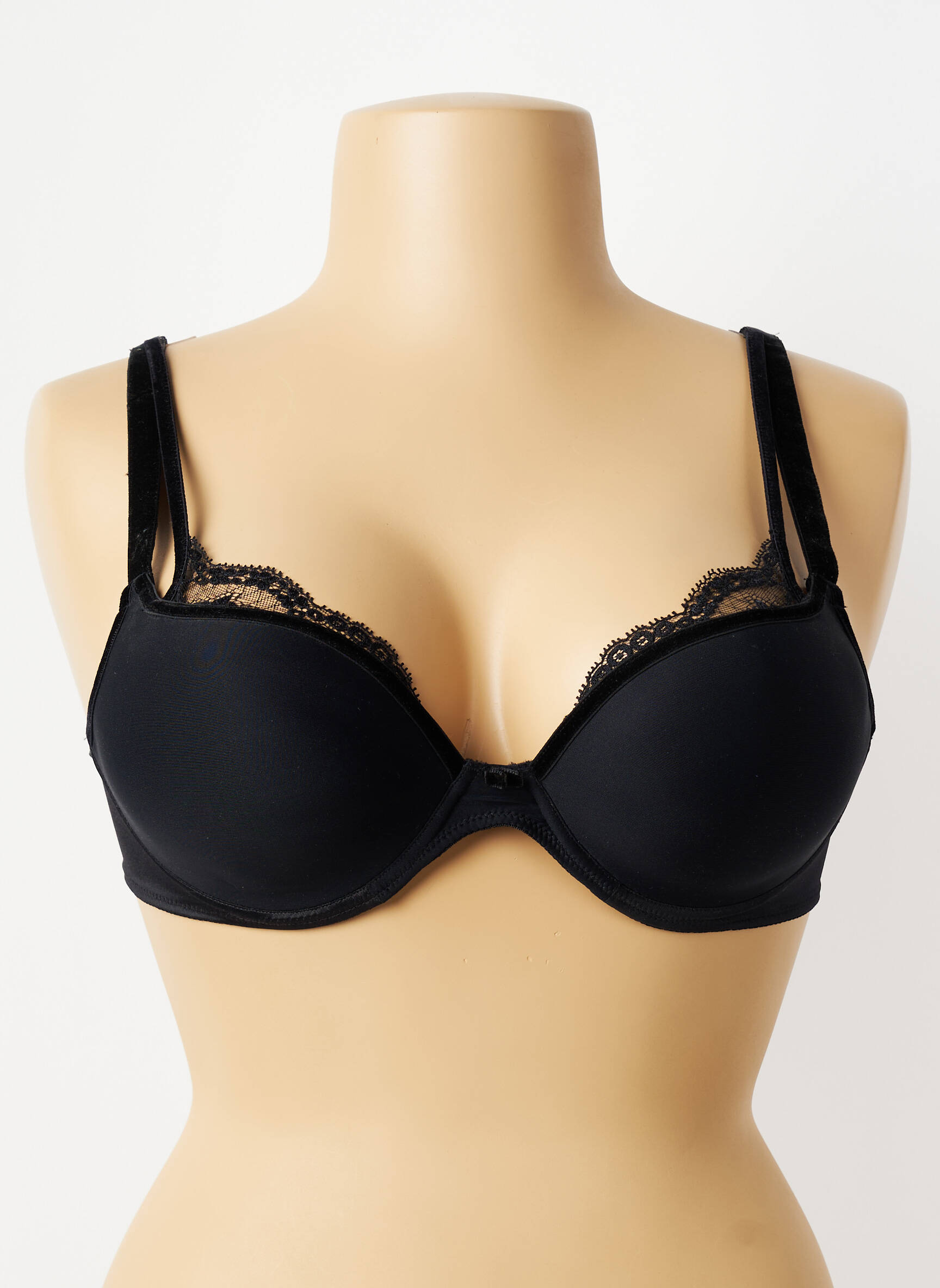 Sutien efect material satinat top sutien modelat negru EMPREINTE femeie