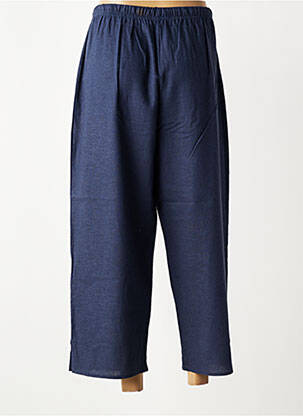 Pantalon 7/8 talie elastică mărime normală albastru QUATRE VINGT JOURS femeie