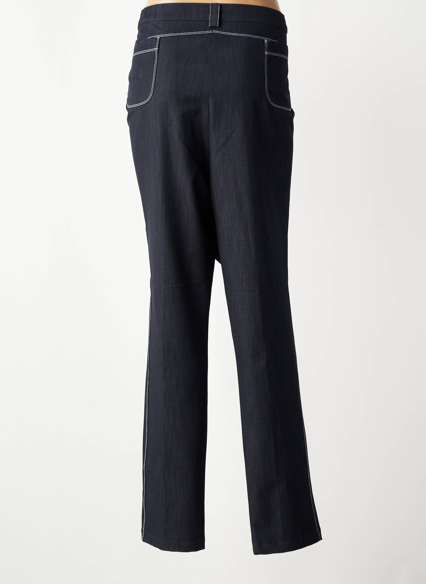 Pantalon drept talie elastică mărime normală albastru GRIFFON femeie
