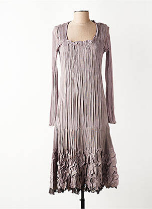Rochie midi mâneci lungi mâneci lungi gri FRED SABATIER femeie