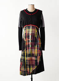 Rochie midi imprimeu fantezie mâneci lungi negru O.K.S femeie