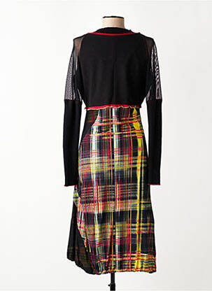 Rochie midi imprimeu fantezie mâneci lungi negru O.K.S femeie