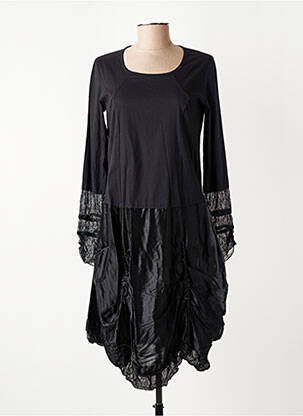 Rochie midi mâneci lungi mâneci lungi negru FRANCK ANNA femeie
