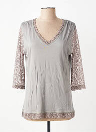 Tricou mâneci 3/4 mâneci 3/4 gri FRANCK ANNA femeie