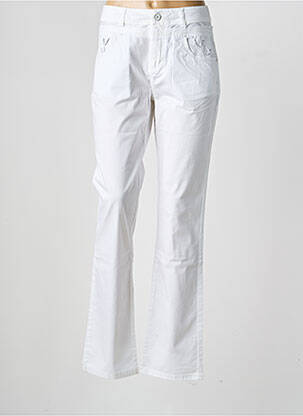 Pantalon slim țesătură poplin mărime normală alb FRED SABATIER femeie