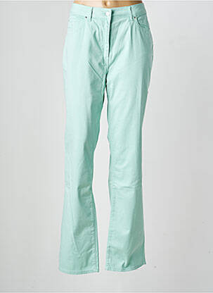 Pantalon drept țesătură poplin mărime normală verde CLAUDE DE SAIVRE femeie