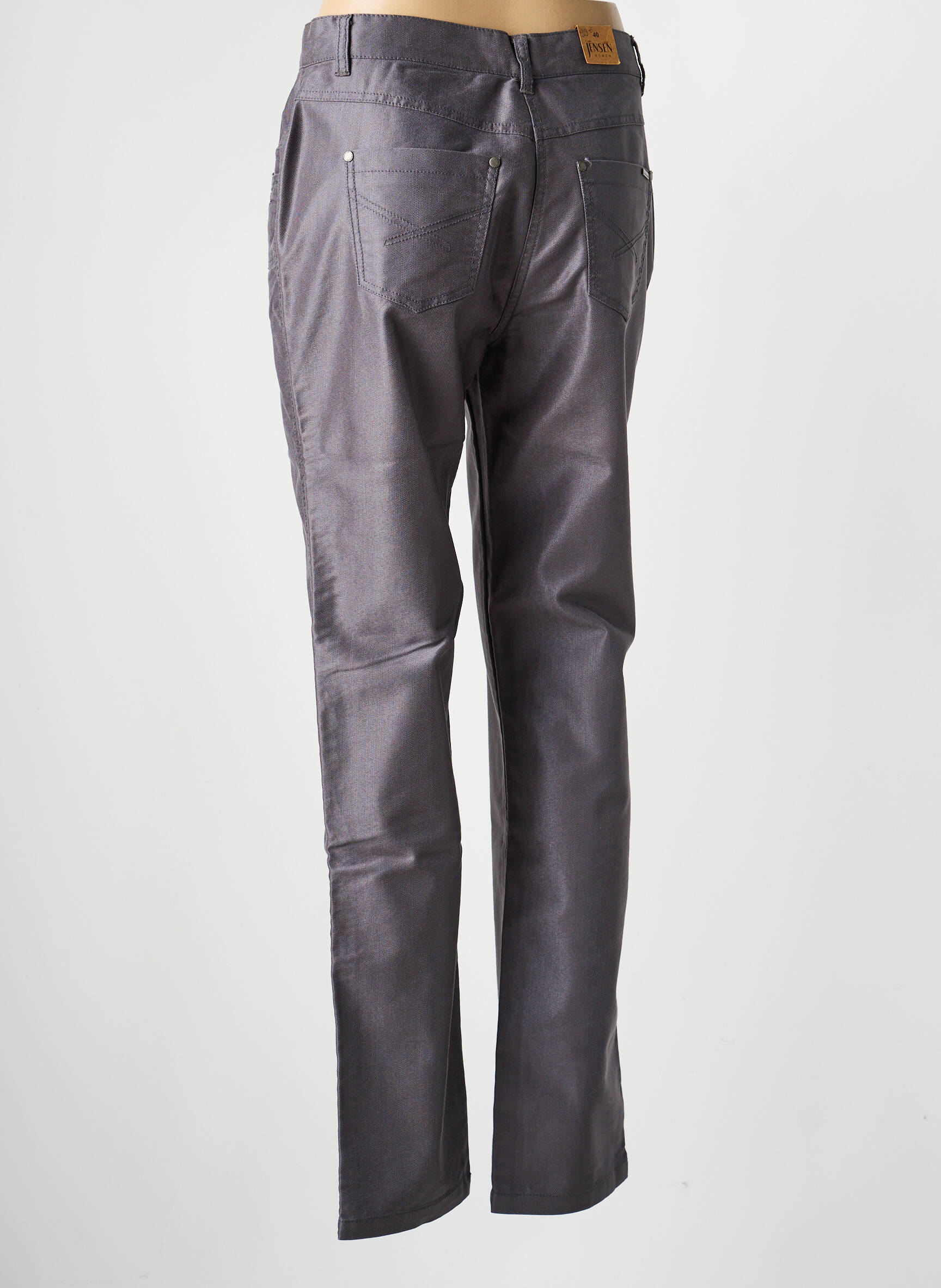 Pantalon slim țesătură acoperită mărime normală gri JENSEN femeie