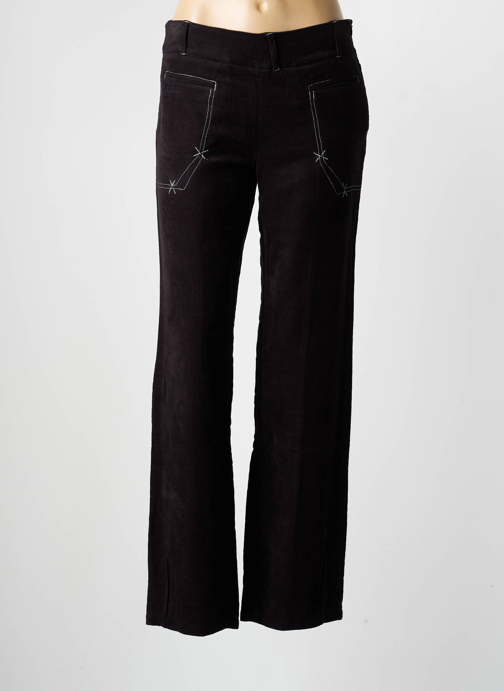 Pantalon drept elasticitate mărime normală negru MISS AVENTURES femeie