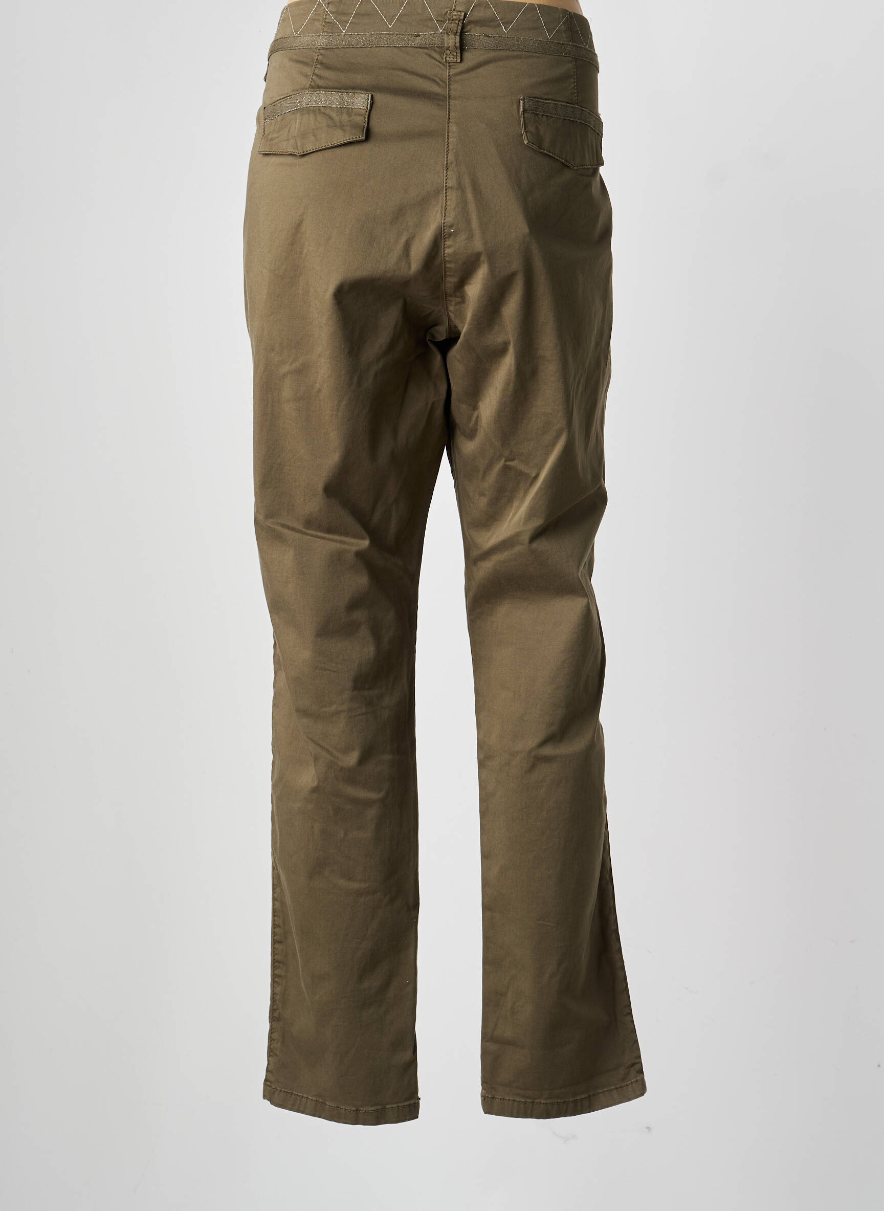 Pantalon chino țesătură poplin talie înaltă verde MADO ET LES AUTRES femeie