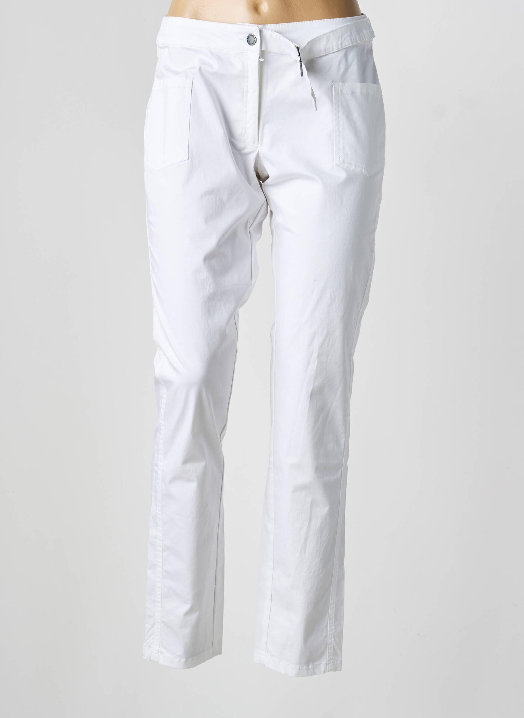 Pantalon slim țesătură poplin mărime normală alb MADO ET LES AUTRES femeie