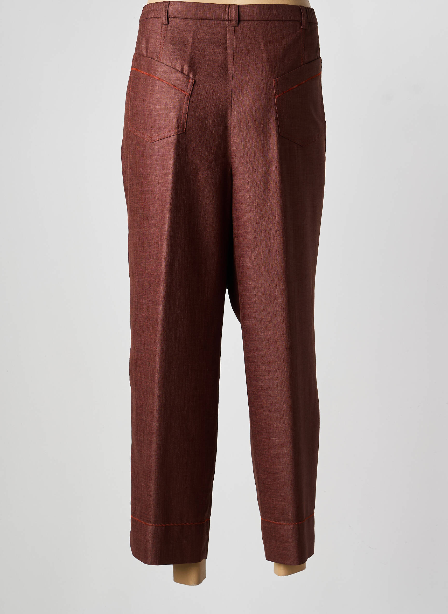 Pantalon 7/8 talie elastică mărime normală maro PAUPORTÉ femeie