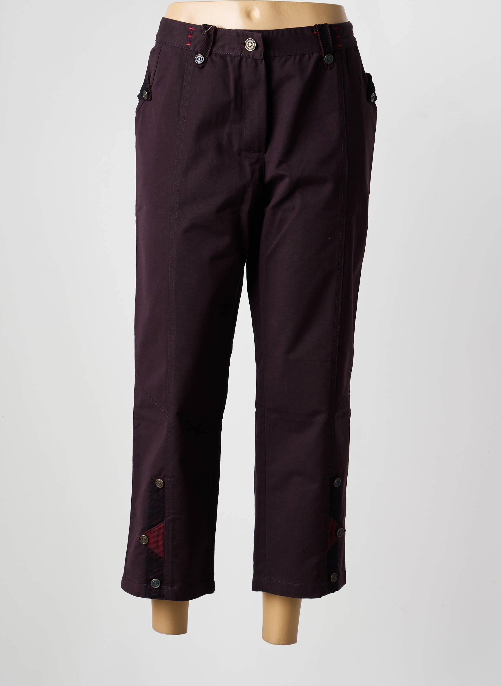 Pantalon 7/8 țesătură poplin mărime normală roșu JAC JAC femeie