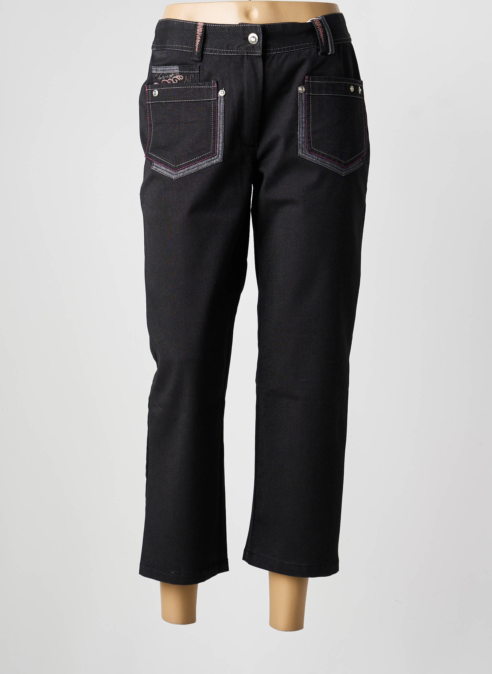 Pantalon 7/8 elasticitate mărime normală negru JAC JAC femeie