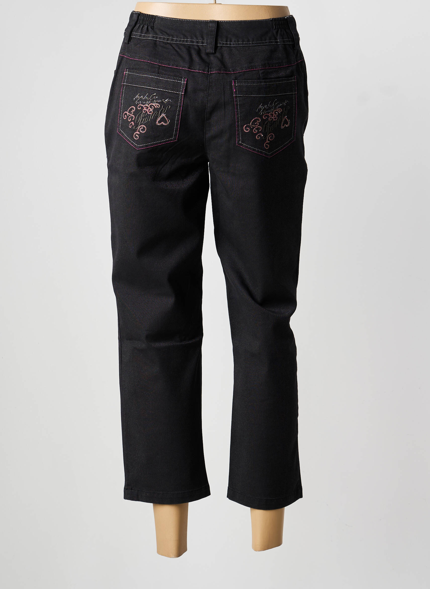 Pantalon 7/8 elasticitate mărime normală negru JAC JAC femeie