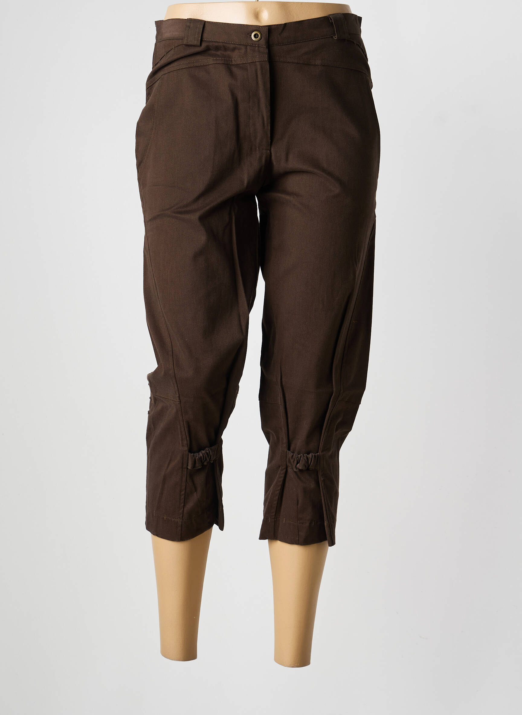 Pantalon trei sferturi elasticitate mărime normală maro TERRAMODA femeie