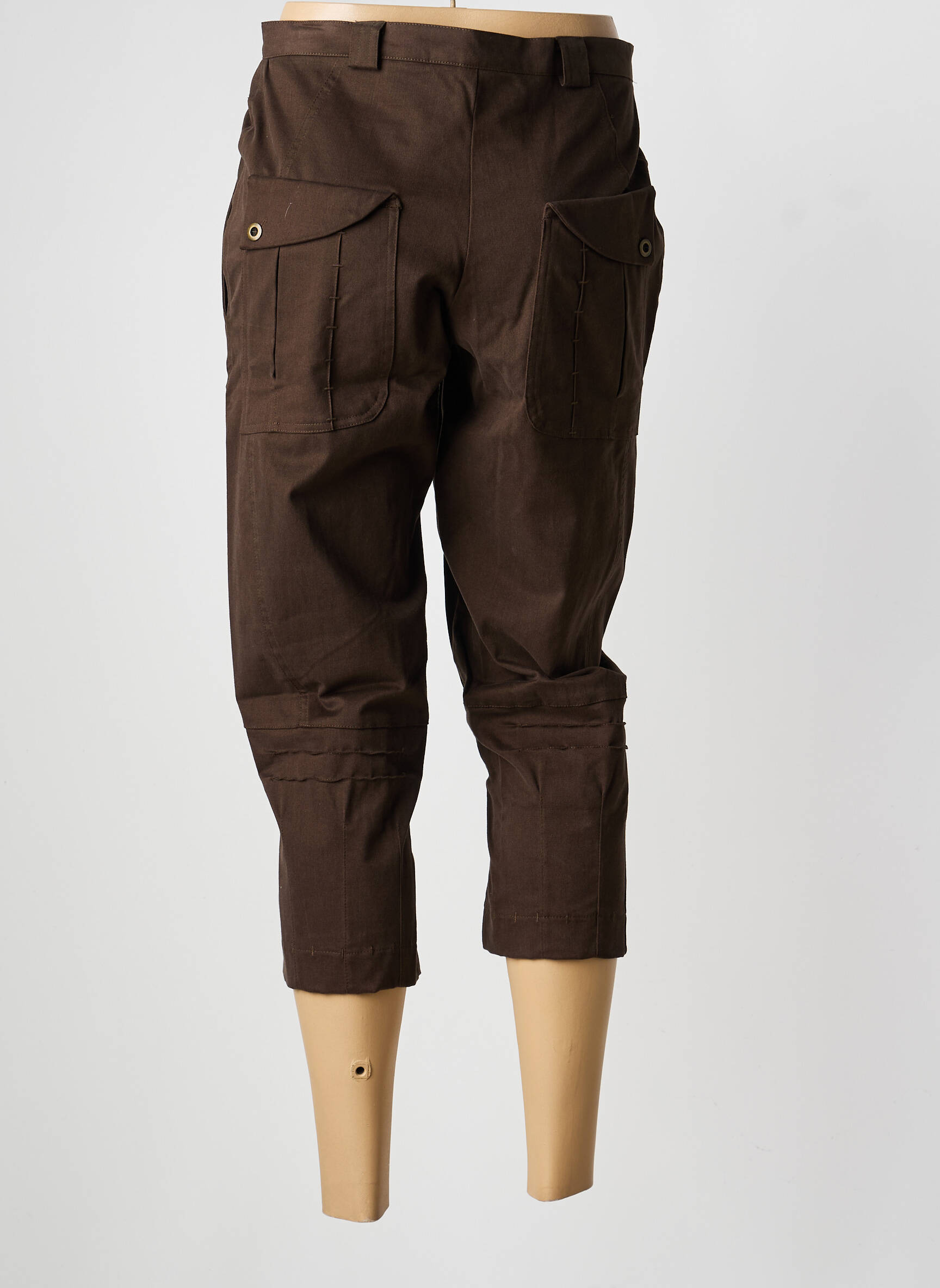Pantalon trei sferturi elasticitate mărime normală maro TERRAMODA femeie