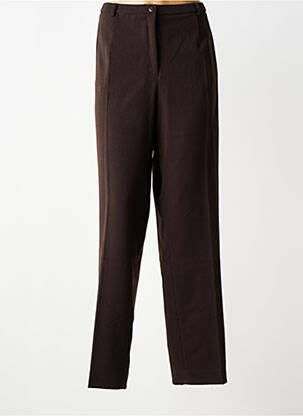 Pantalon drept țesătură crep mărime normală maro PAUPORTÉ femeie