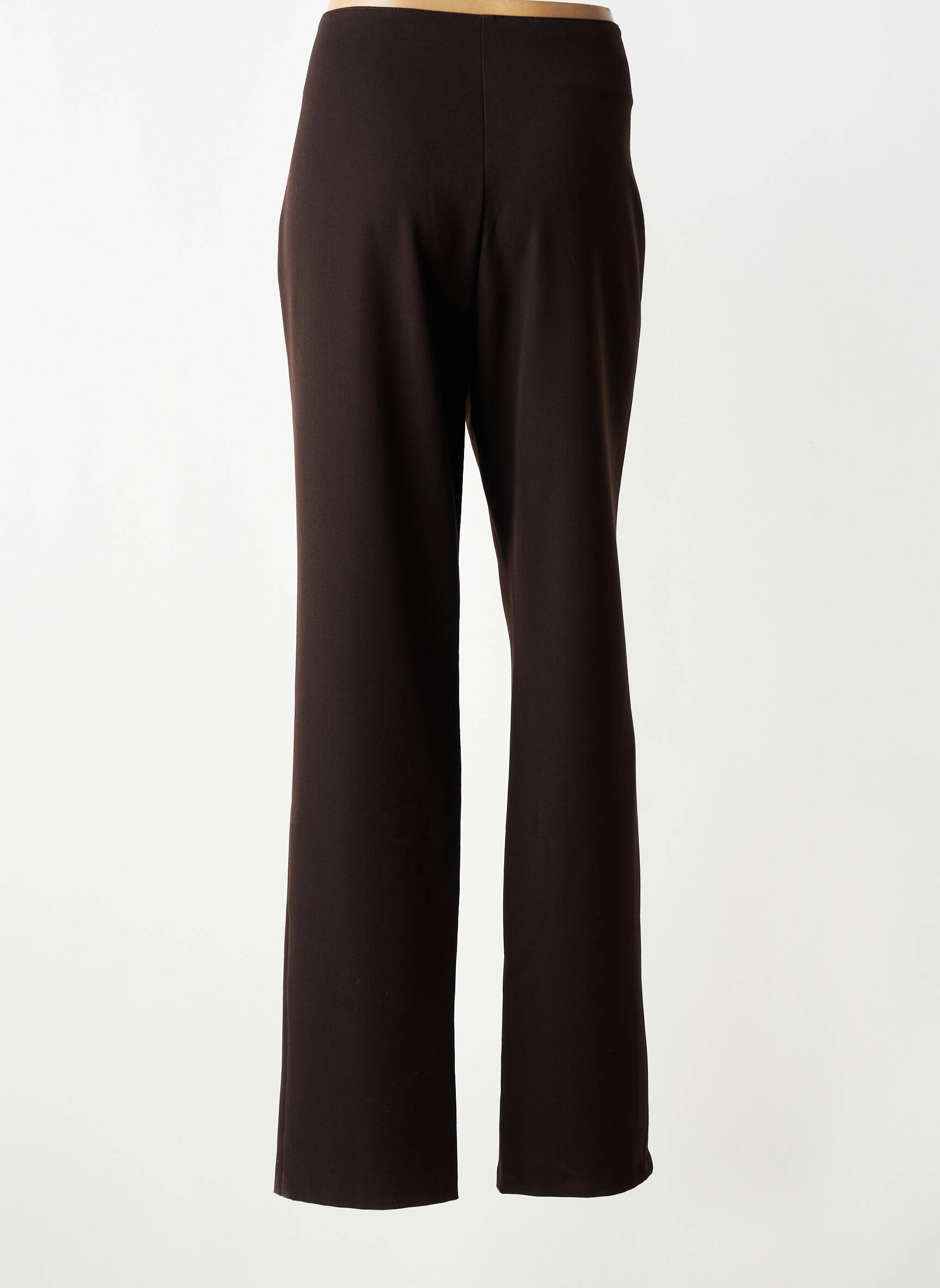 Pantalon drept țesătură crep mărime normală maro QUATTRO femeie
