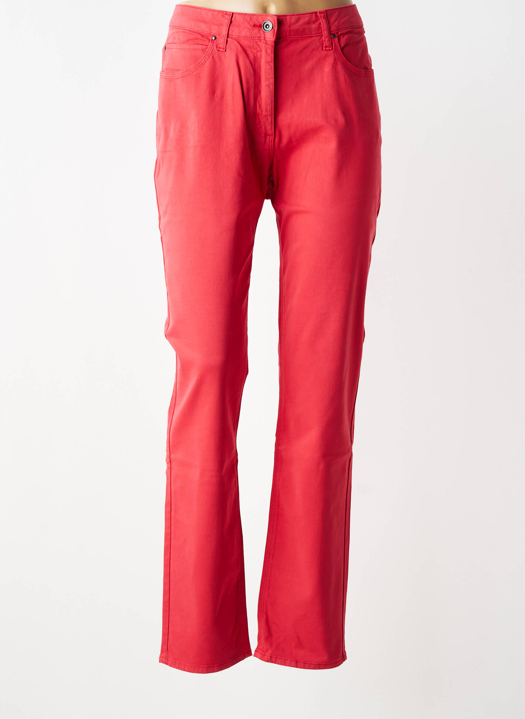 Pantalon slim țesătură poplin mărime normală roșu DESAIVRE femeie