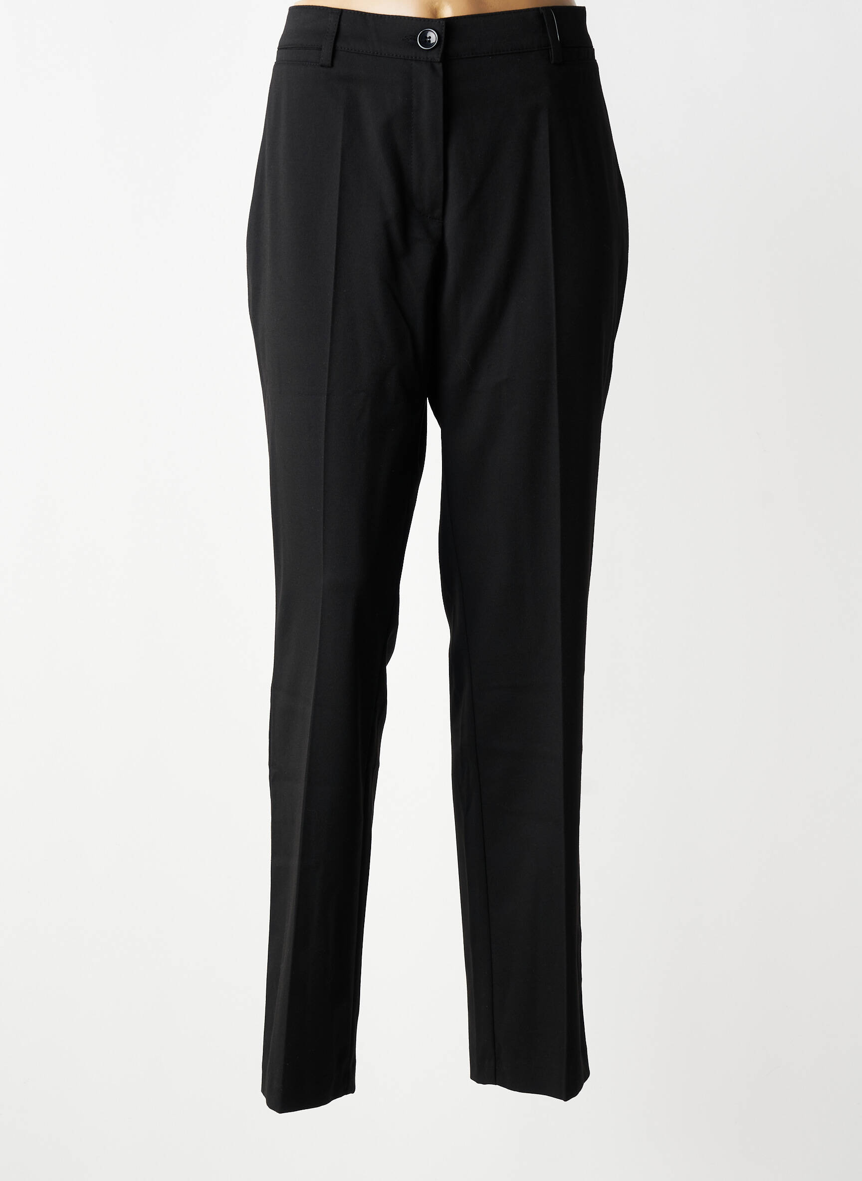 Pantalon slim țesătură poplin mărime normală negru GELCO femeie