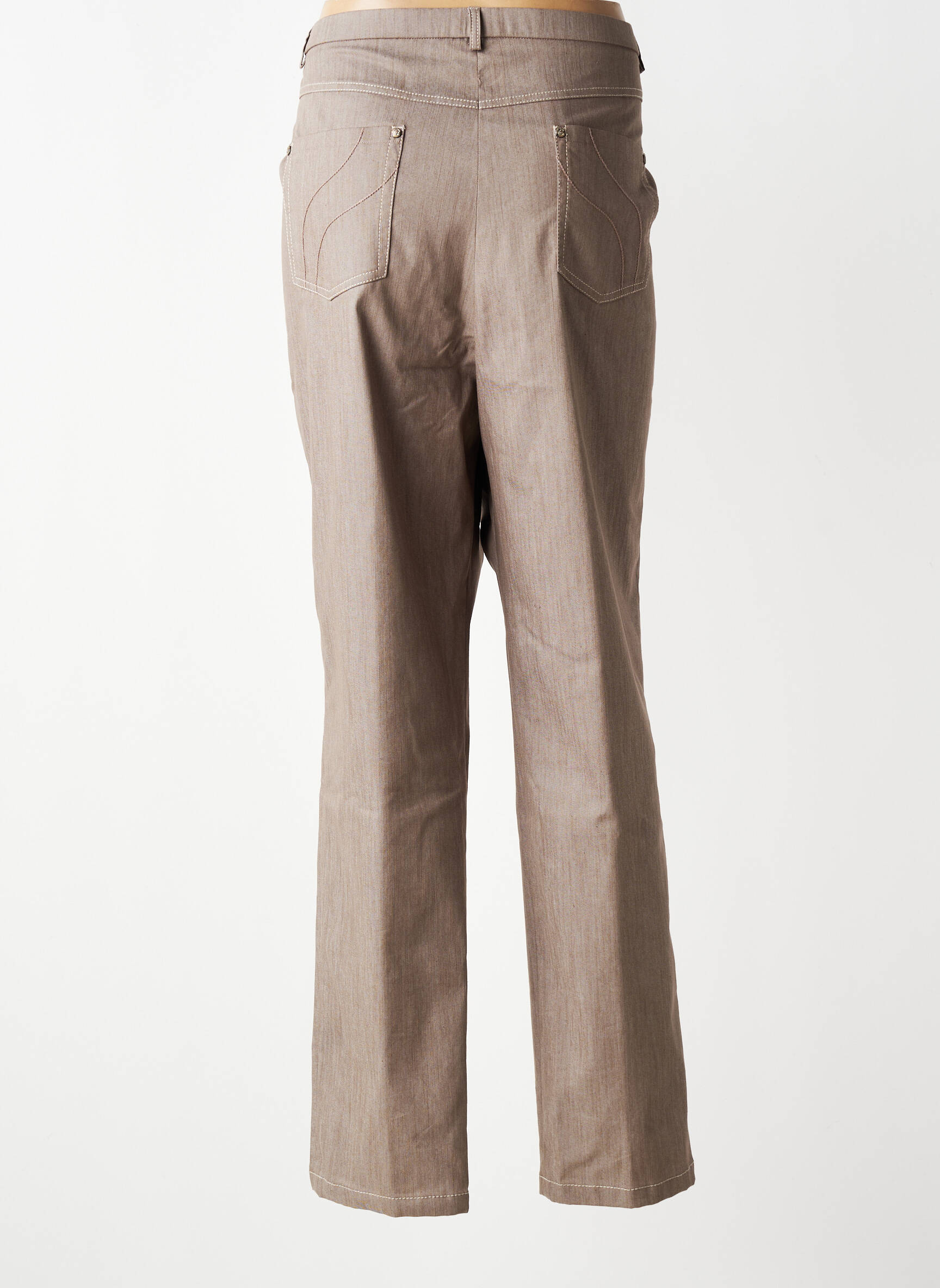 Pantalon drept talie elastică mărime normală maro PAUPORTÉ femeie