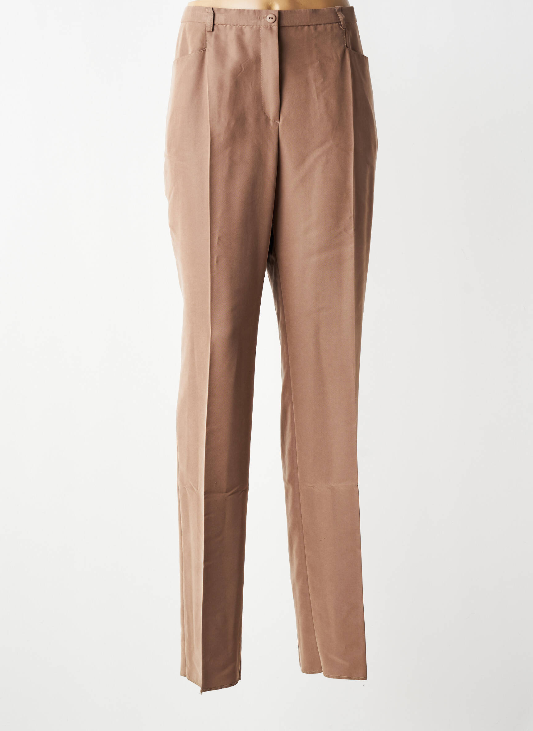 Pantalon slim talie elastică mărime normală maro PAUPORTÉ femeie