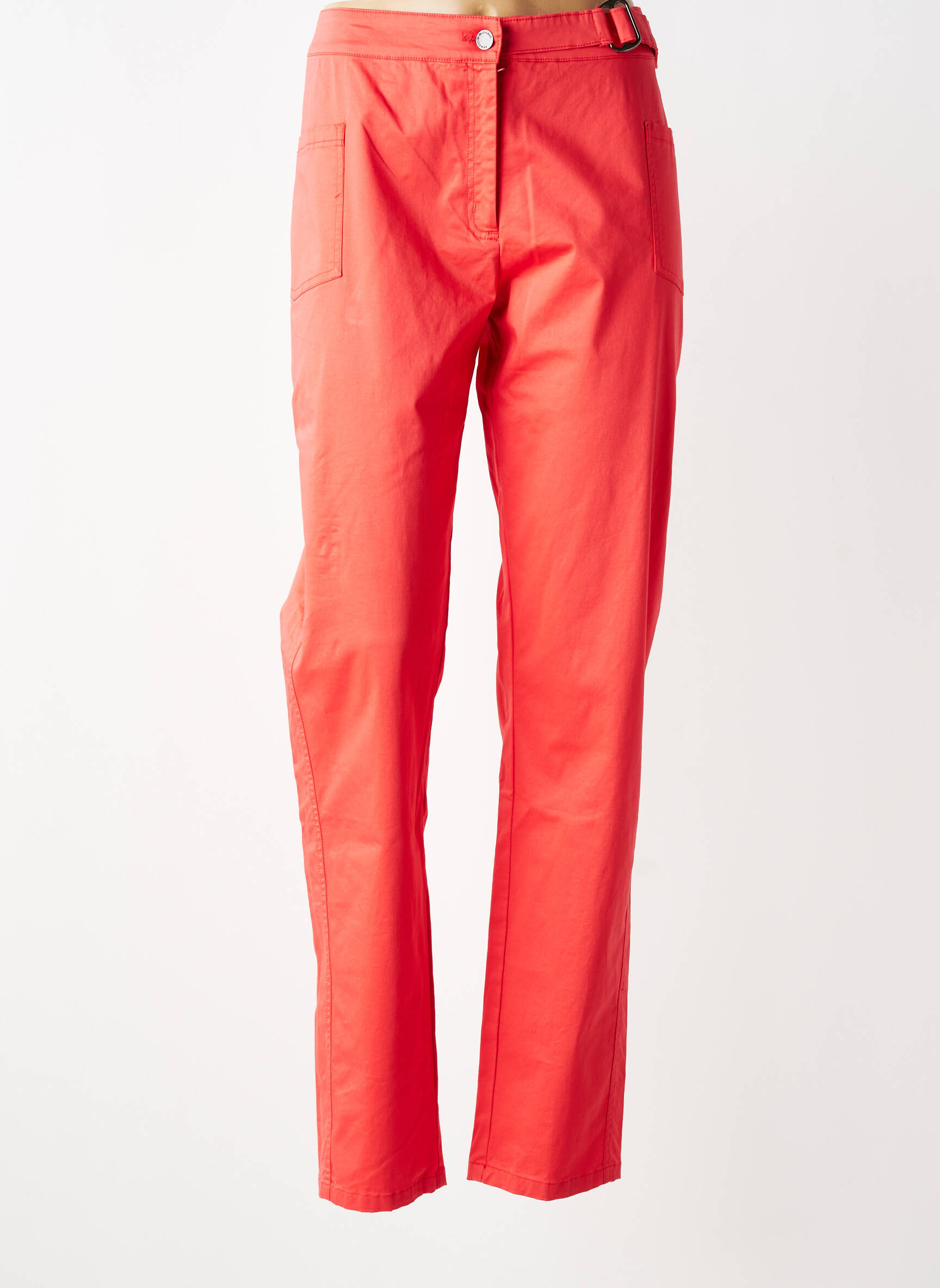 Pantalon slim țesătură poplin mărime normală roșu MADO ET LES AUTRES femeie