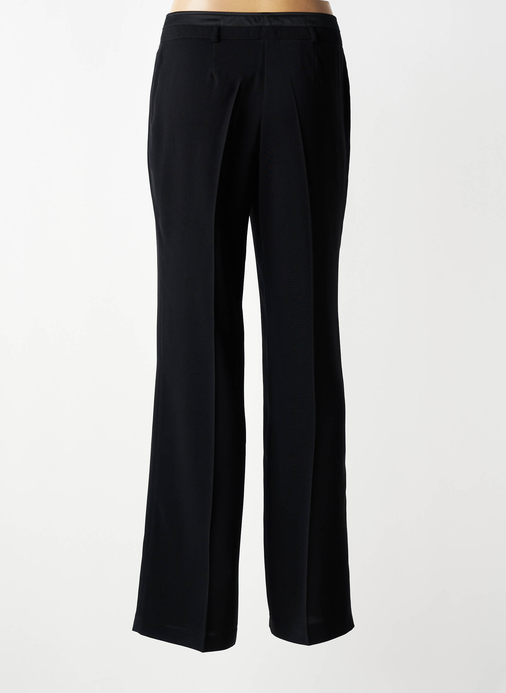 Pantalon evazat talie cu cleme talie înaltă negru GELCO femeie