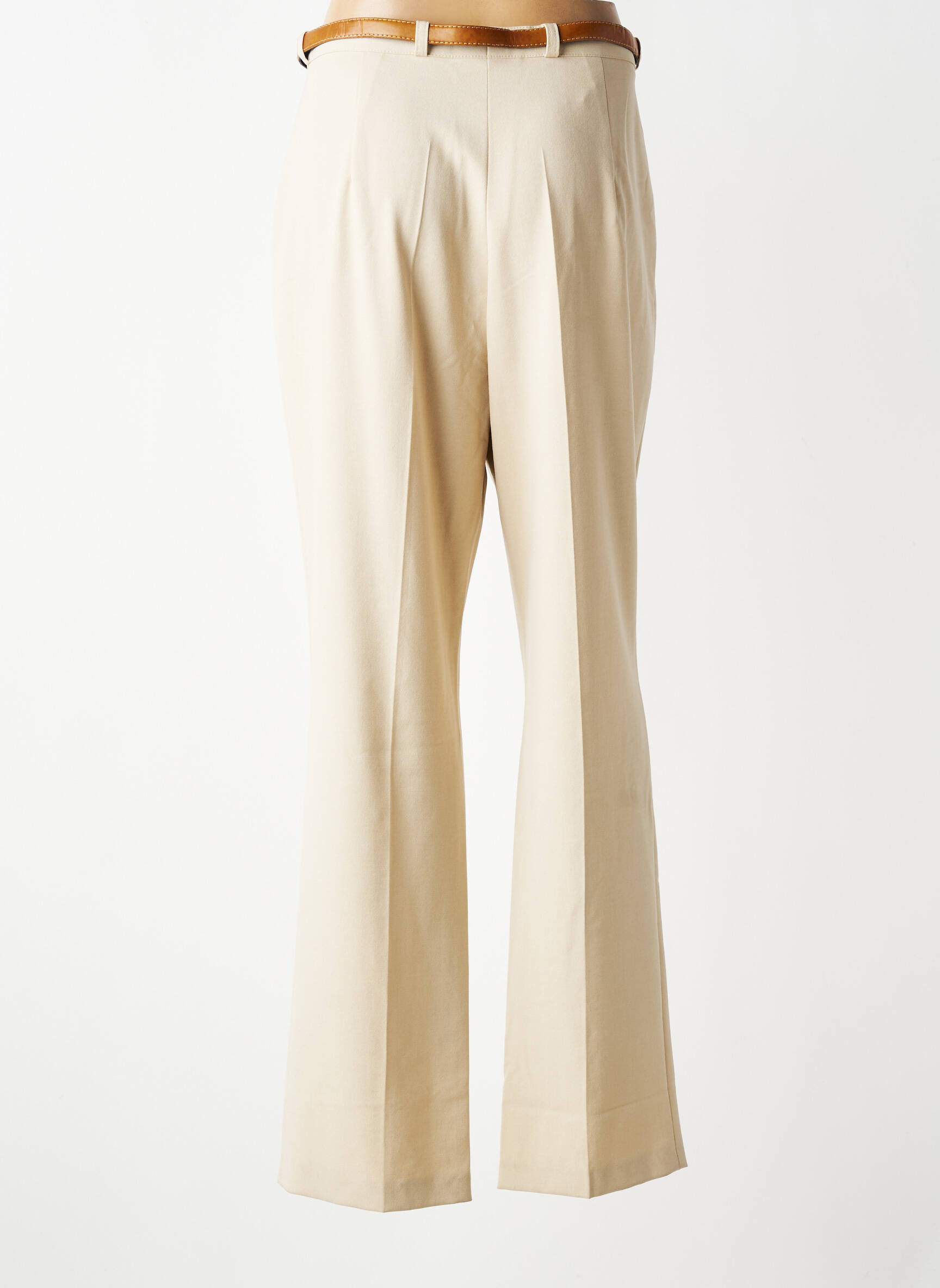 Pantalon drept țesătură crep talie înaltă bej STEILMANN femeie