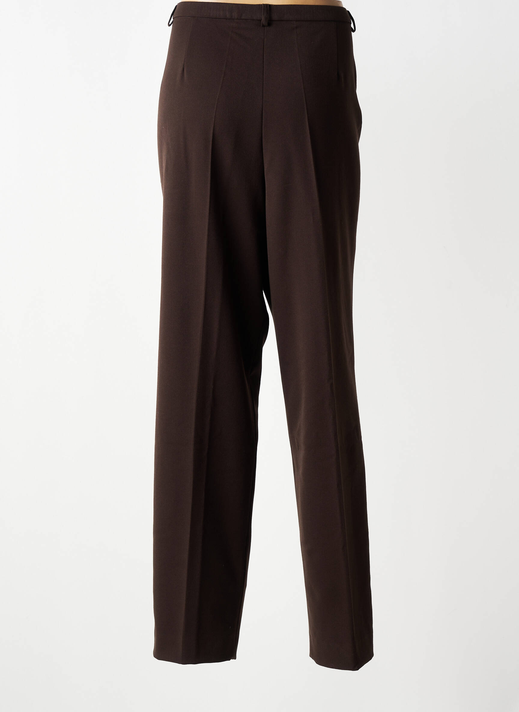 Pantalon drept țesătură crep mărime normală maro PAUPORTÉ femeie