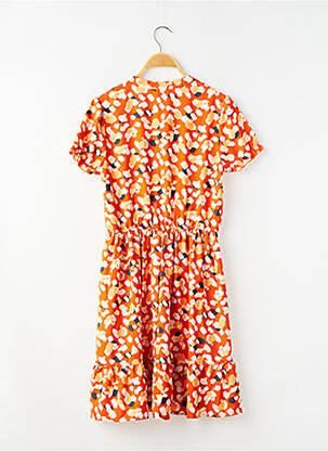Rochie midi mâneci scurte mâneci scurte portocaliu ONLY fată