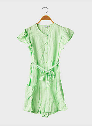 Salopetă scurtă croială cambrată mâneci scurte verde NAME IT fată