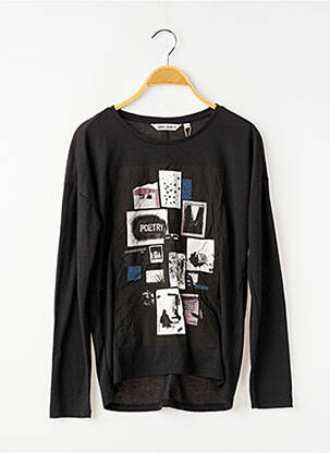 Tricou croială cambrată mâneci lungi negru GARCIA fată