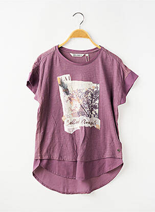 Tricou elasticitate mâneci scurte violet GARCIA fată