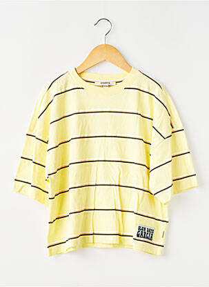 Tricou elasticitate mâneci scurte galben GARCIA fată