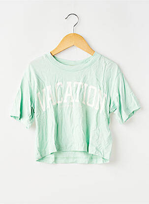 Tricou elasticitate mâneci scurte verde VERO MODA fată