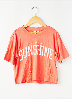 Tricou elasticitate mâneci scurte portocaliu VERO MODA fată