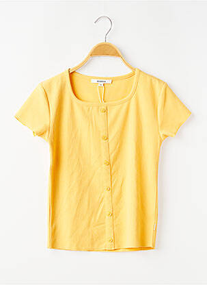Tricou croială cambrată mâneci scurte galben GARCIA fată
