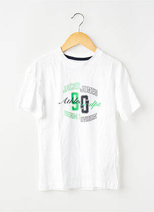 Tricou elasticitate mâneci scurte alb JACK & JONES băiat