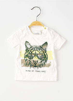 Tricou elasticitate mâneci scurte alb IKKS băiat