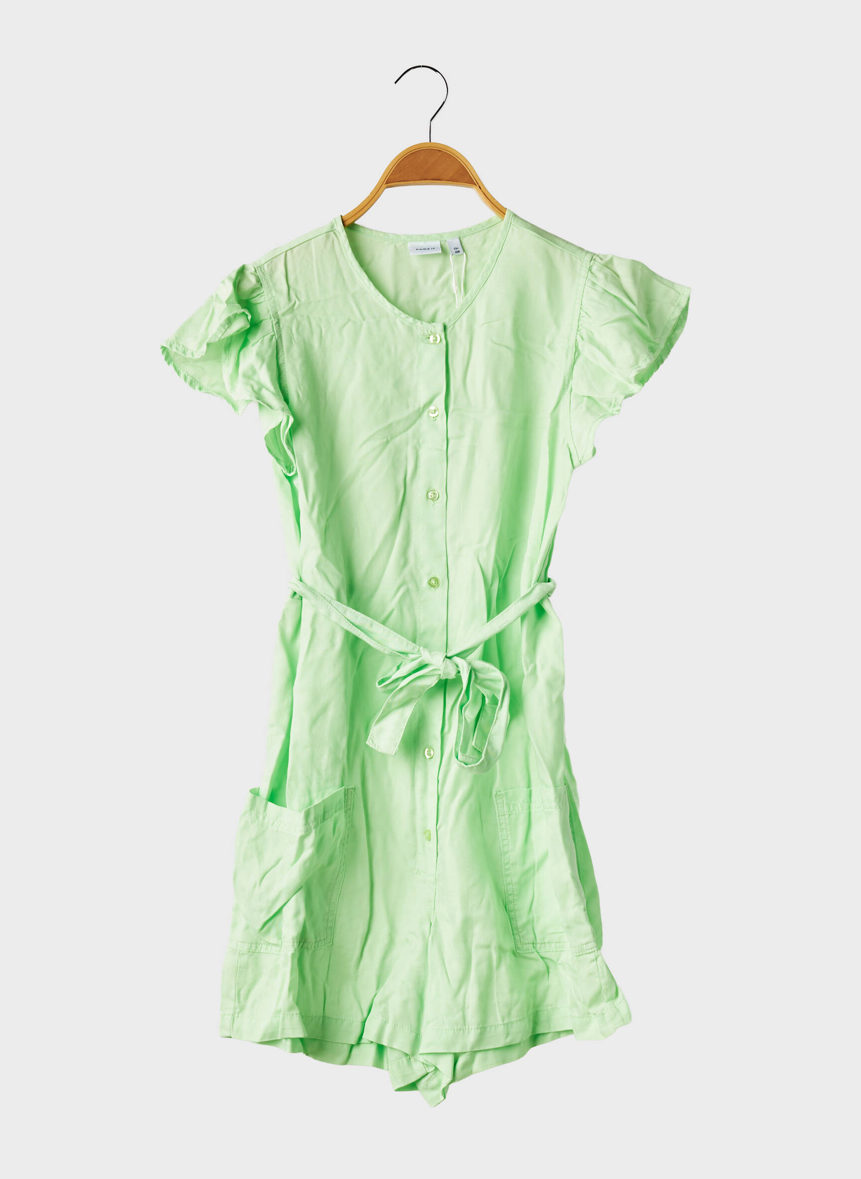Salopetă scurtă croială cambrată mâneci scurte verde NAME IT fată