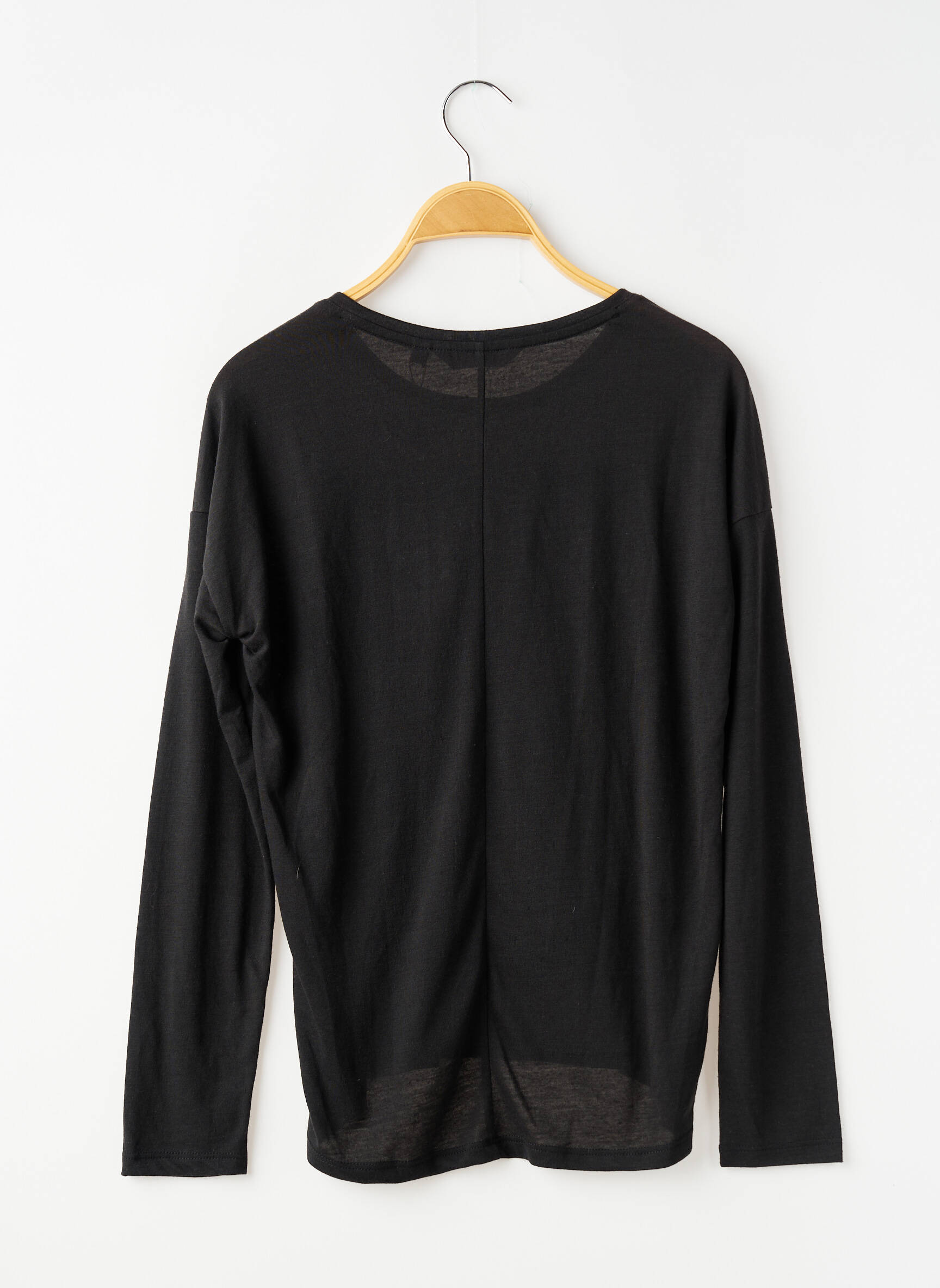 Tricou croială cambrată mâneci lungi negru GARCIA fată