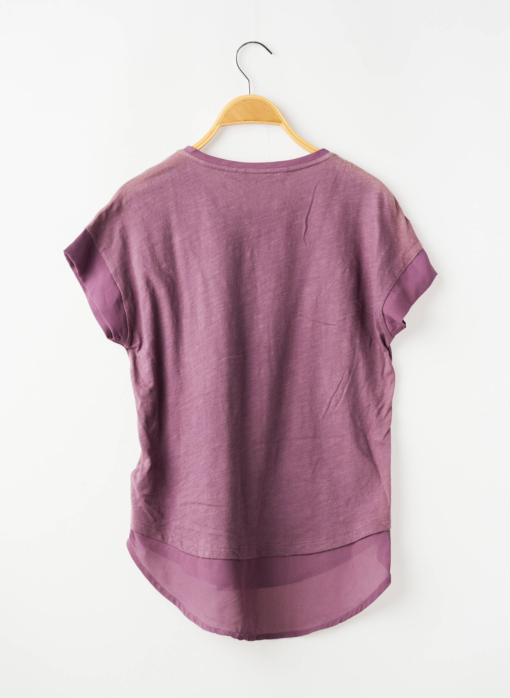 Tricou elasticitate mâneci scurte violet GARCIA fată
