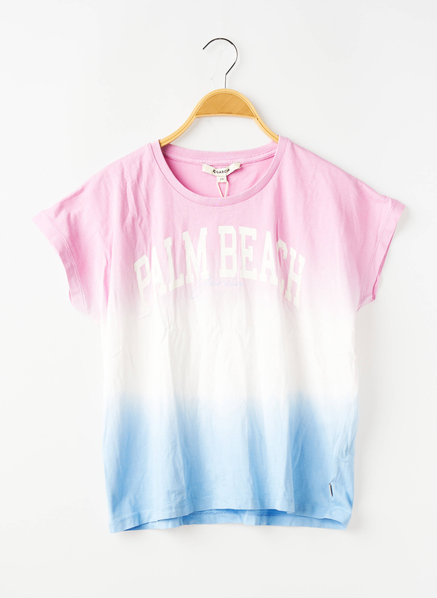 Tricou elasticitate mâneci scurte roz GARCIA fată