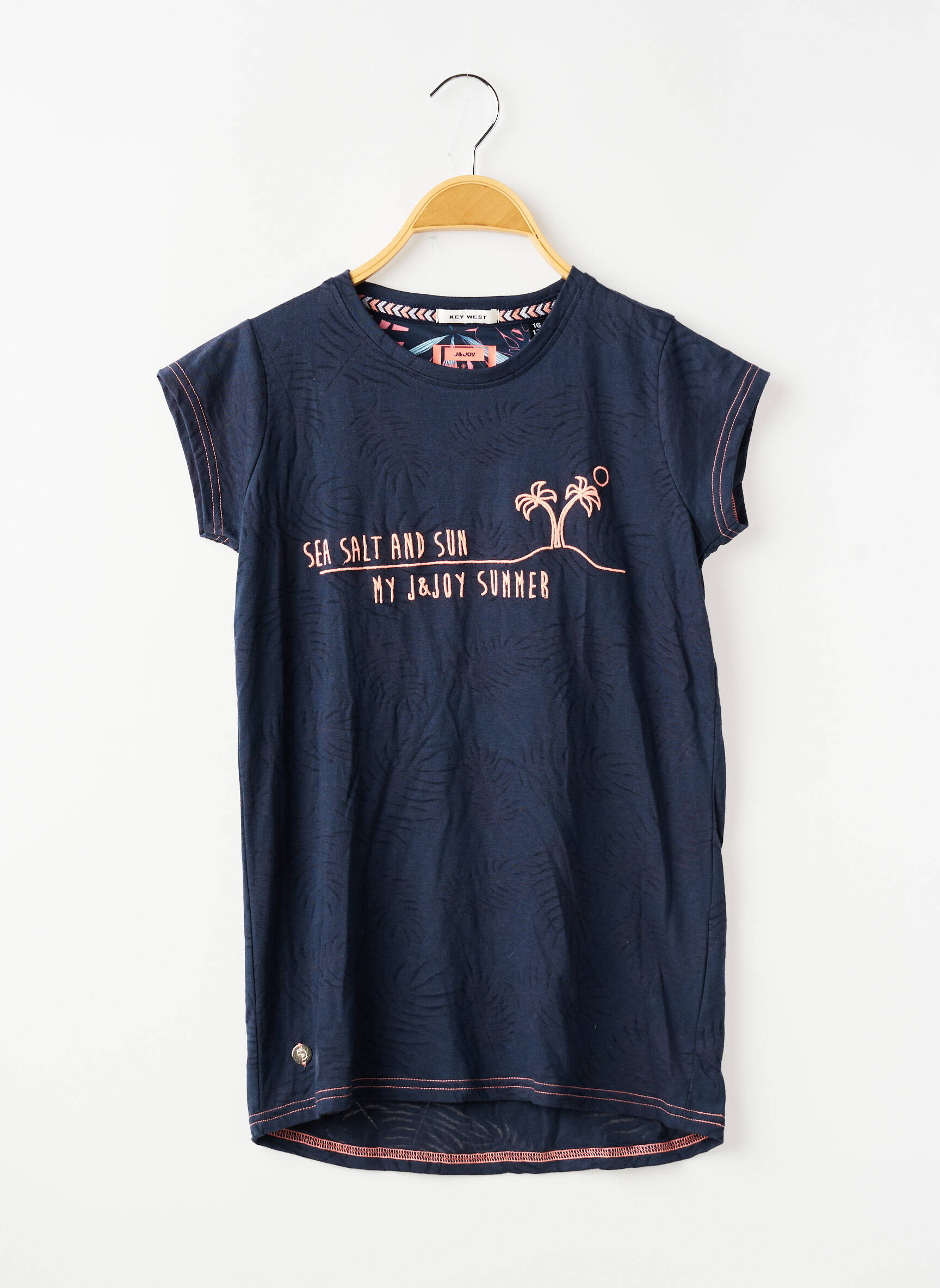 Tricou elasticitate mâneci scurte albastru J&JOY fată